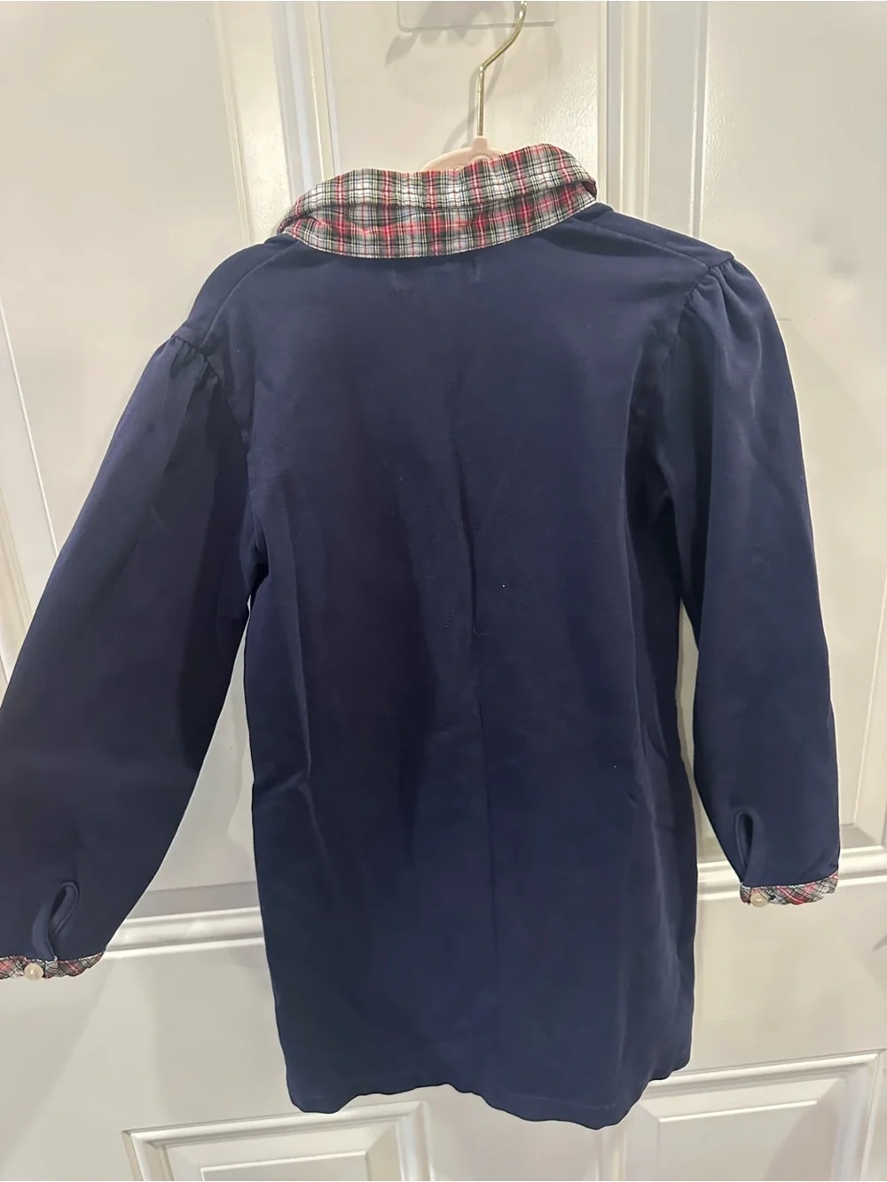 Ralph Lauren Navy Rugby tartan Shirt dress with Plaid Trim